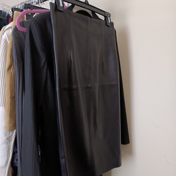 ANTONIO MELANI Dresses & Skirts - Women's Black Leather Pencil Skirt by Antonio Melani